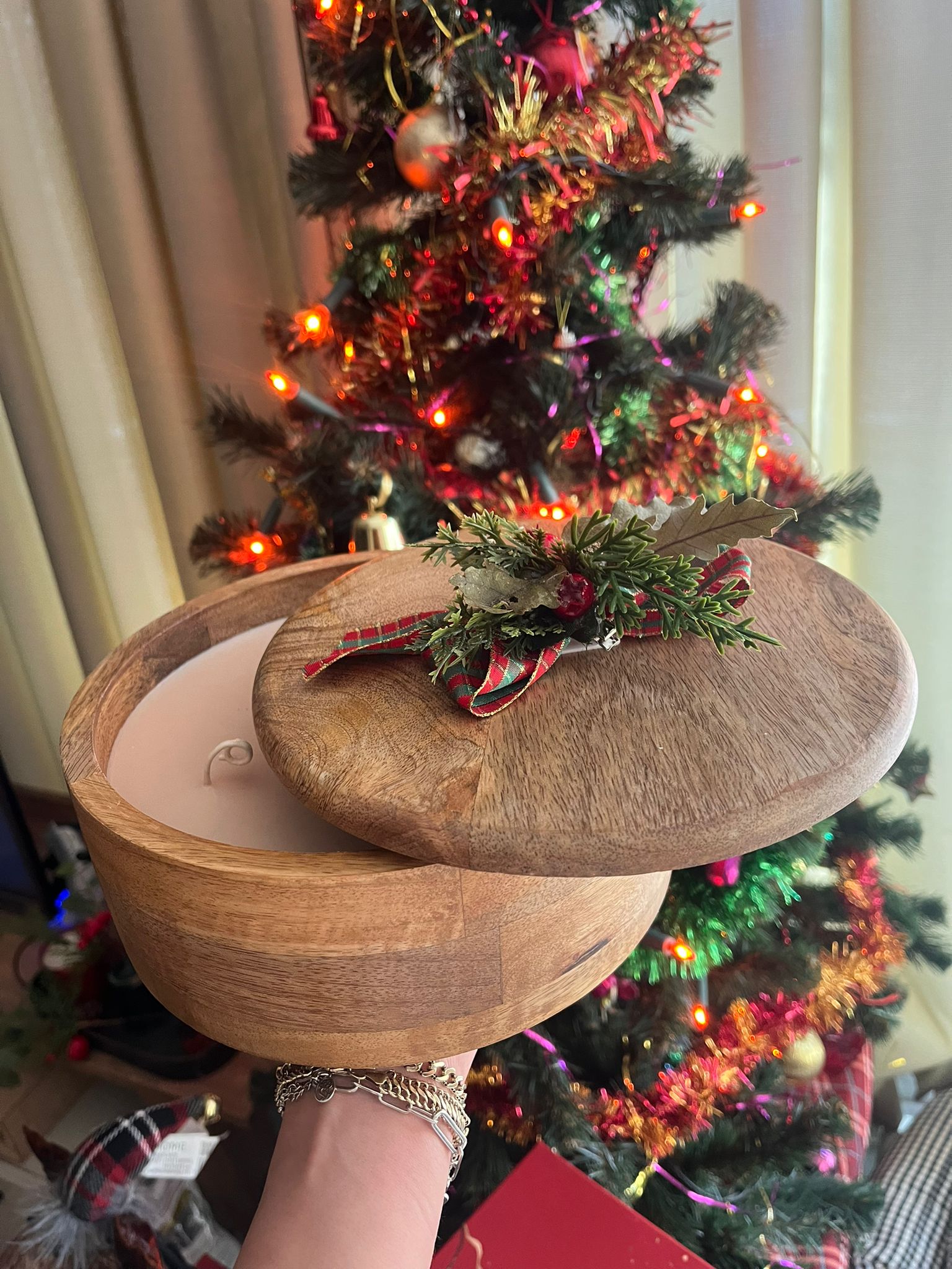 Ahşap Kapaklı Büyük Boy Kahve Kokulu Soya Mum