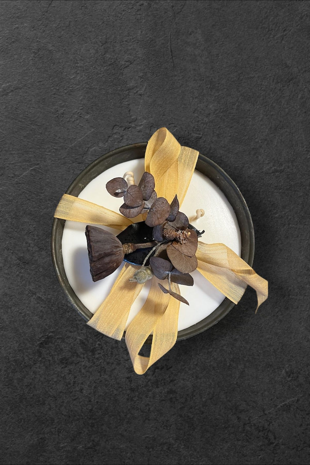 Antik Bakır Beyaz Mum