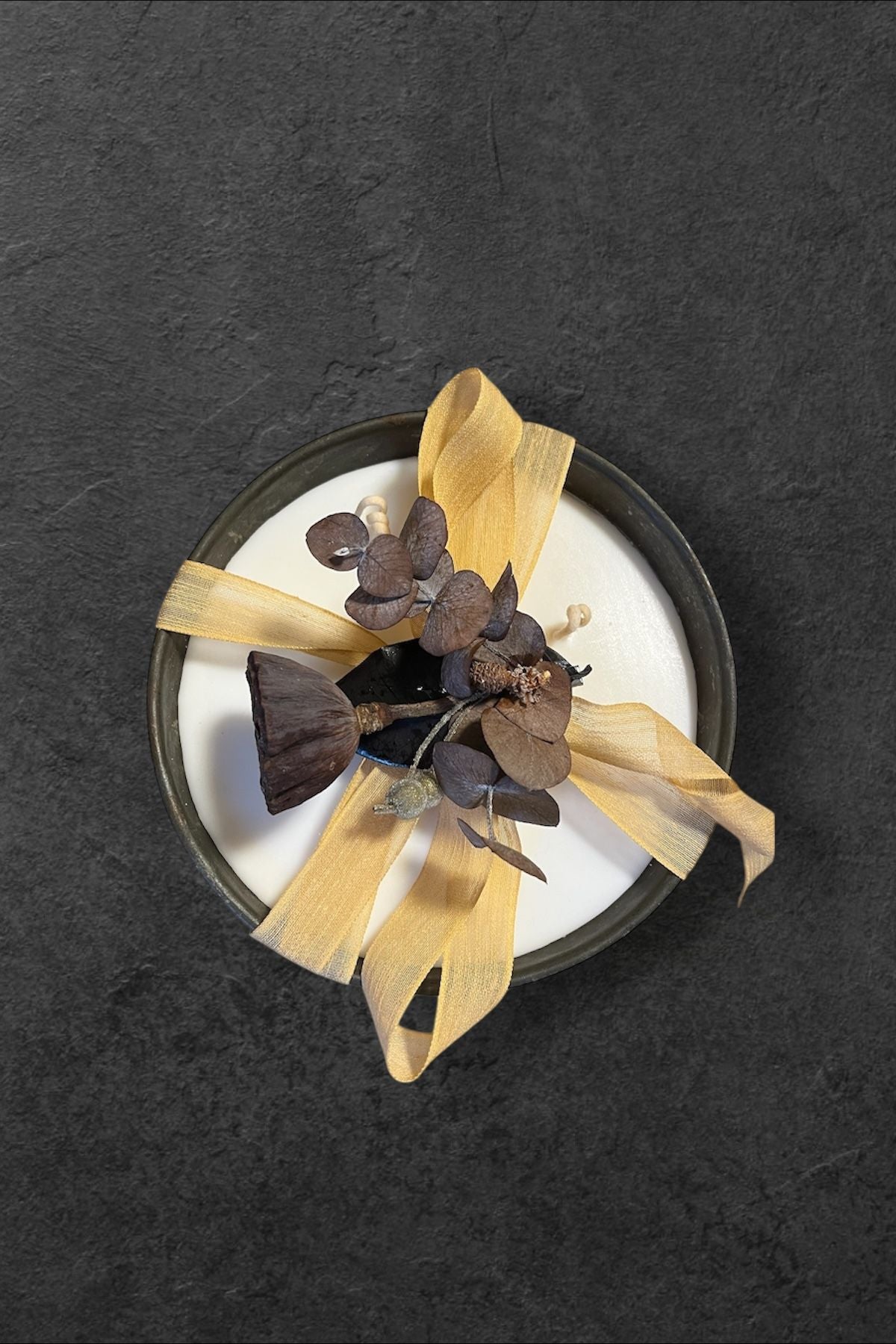 Antik Bakır Beyaz Mum