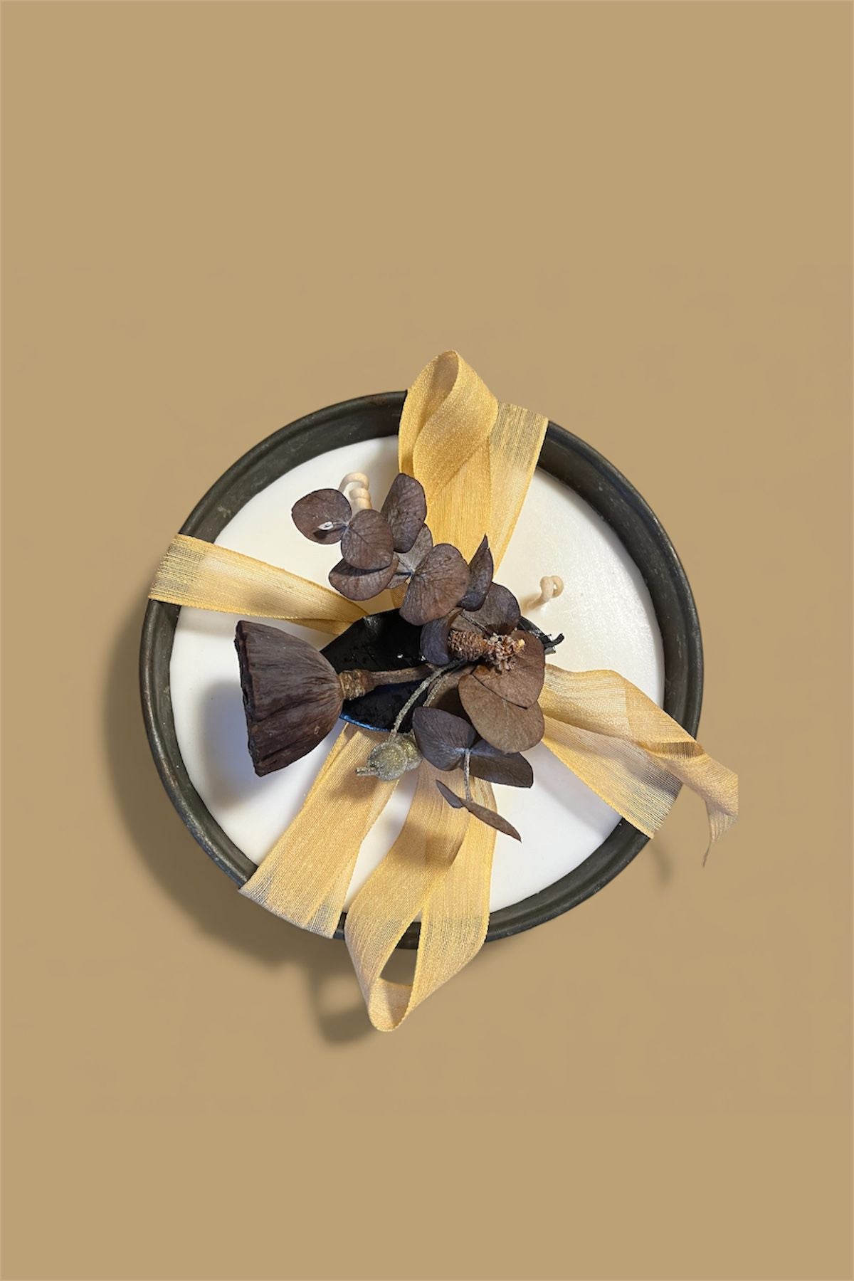 Antik Bakır Beyaz Mum