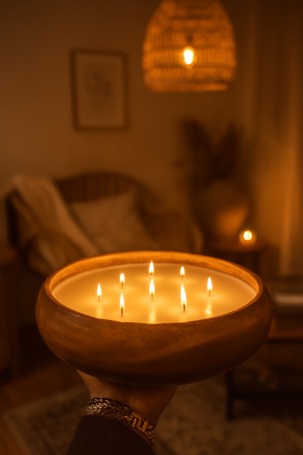 Natural Akasya Oversize Bowl Candle
