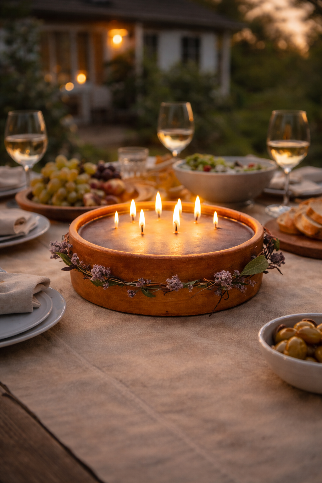 Ekstra Büyük Toprak Formu Çiçekli Kurabiye Kokulu Mum