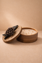 Ahşap Kapaklı Büyük Boy Kahve Kokulu Soya Mum