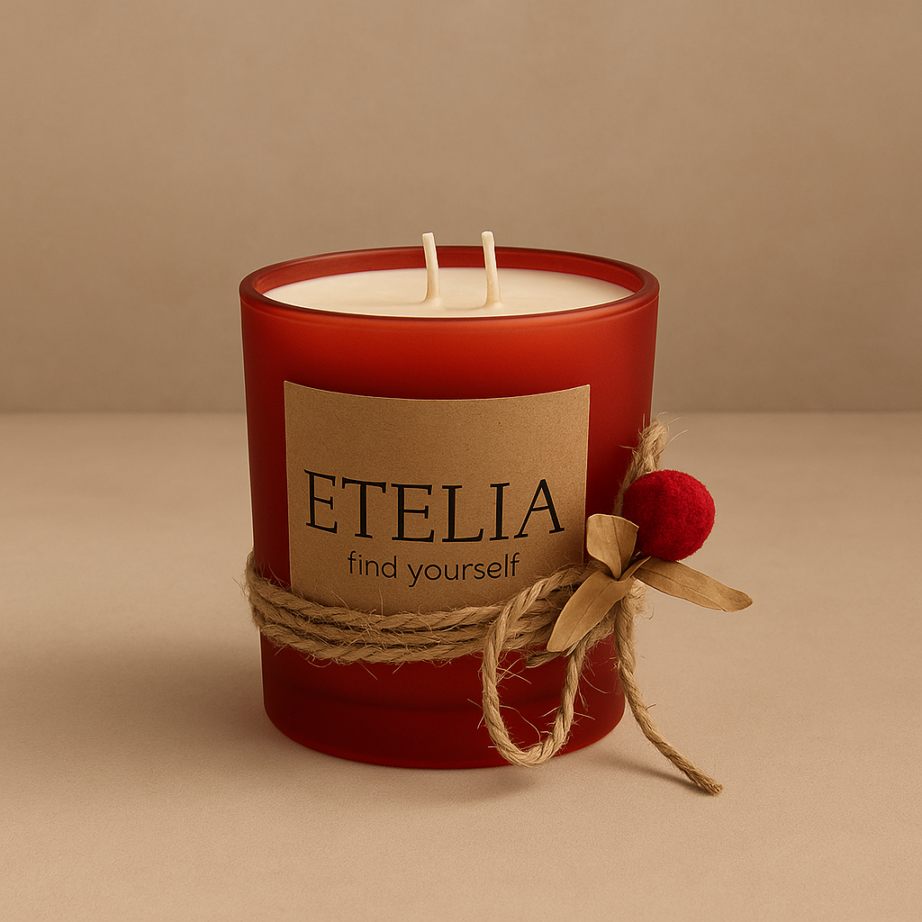 Mat Buzlu Cam Klasik Form – Kırmızı Kokulu Mum