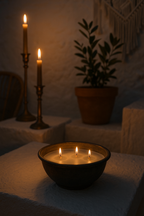 Antik Bakır Mum - Gri