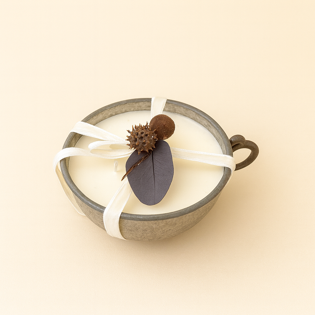 Kulplu Antik Bakır Mum