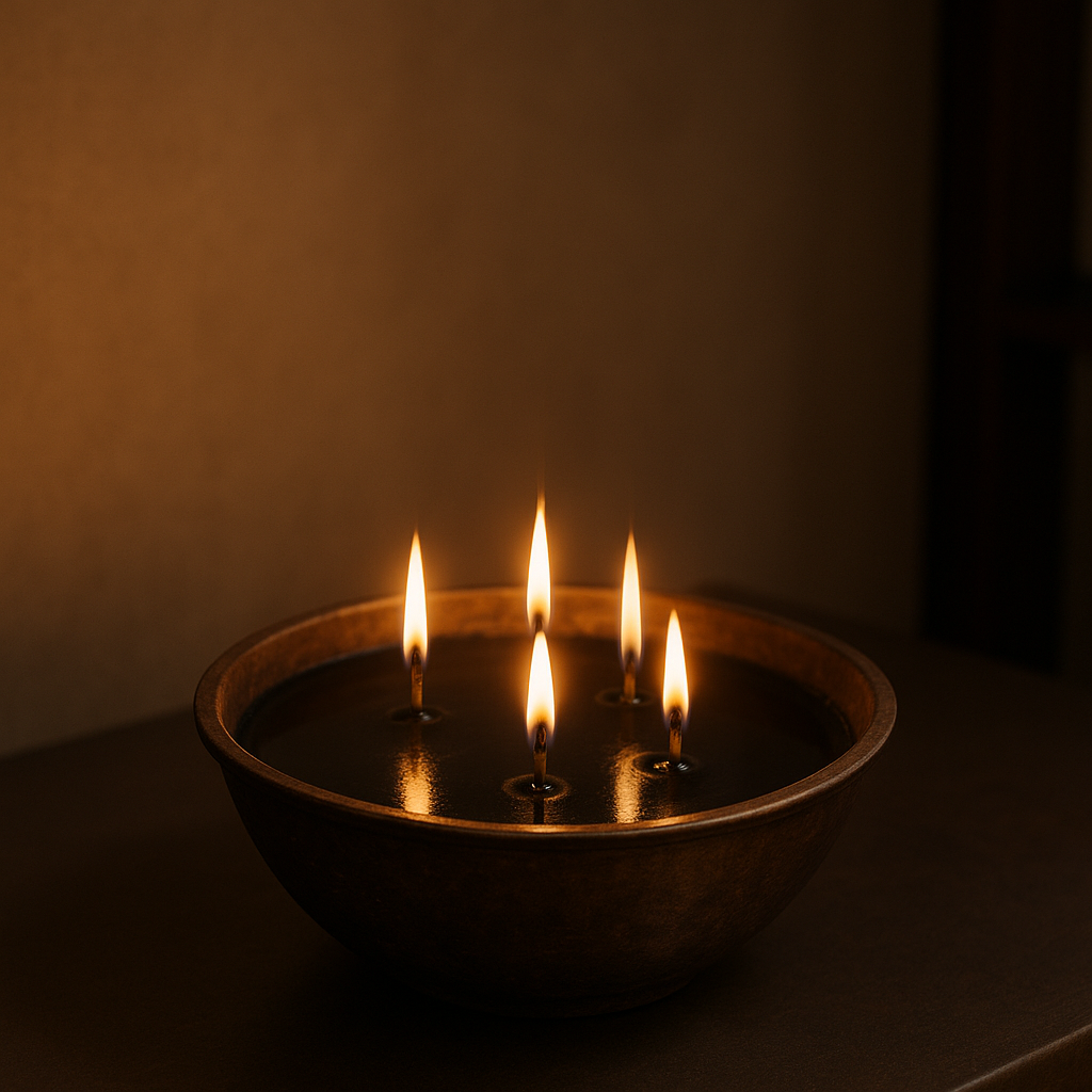 Antik Bakır Koyu Lacivert Mum