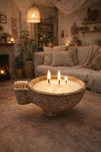 Eskitme Detaylı Seramik Mum