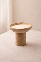 Eskitme Detaylı Ayaklı Seramik Mum